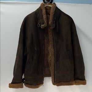 ANDREW MARC GENUINE LEATHER COAT WITH SHEARLING LINING FTL-03-056